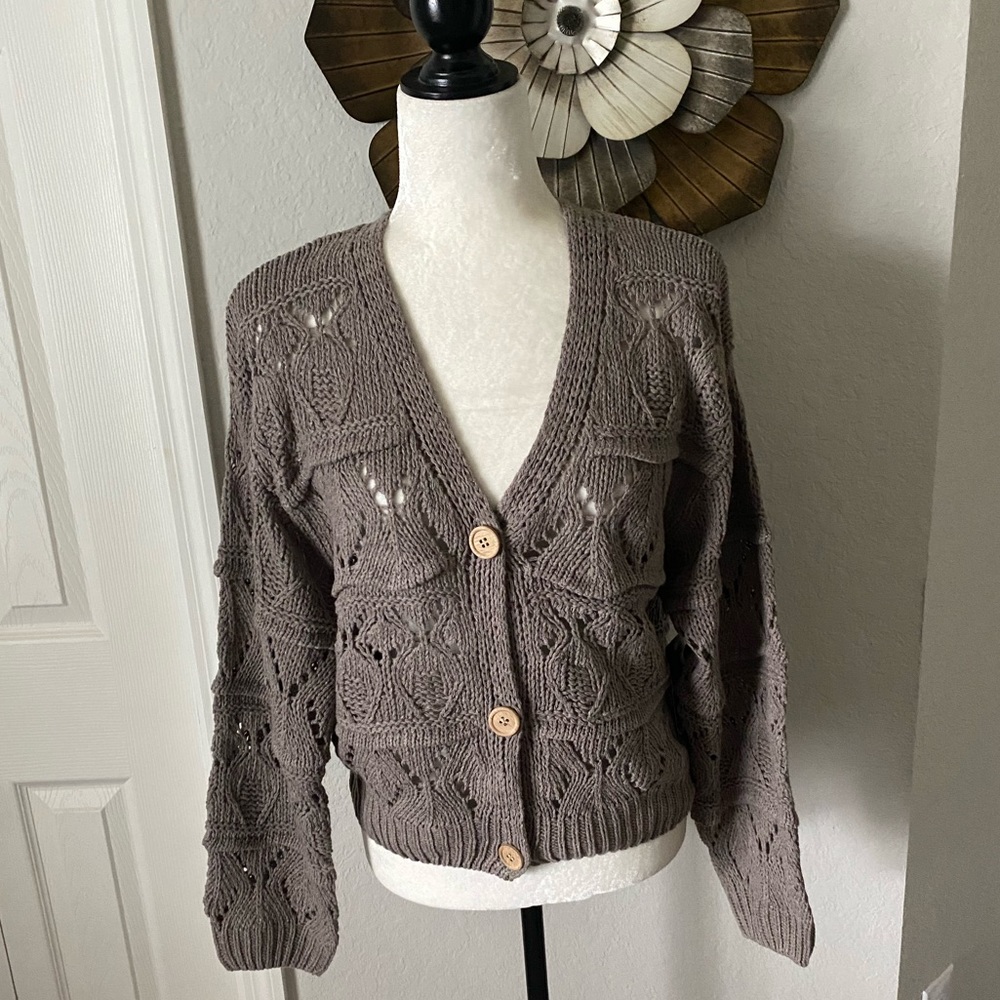 GeeGee Open Knit Cardigan NWT